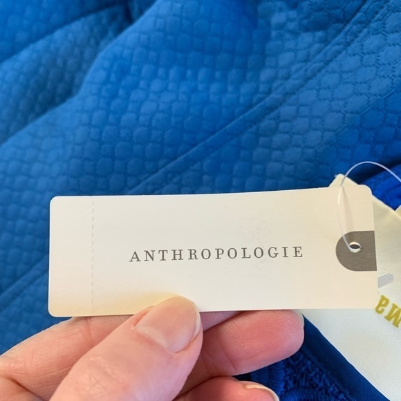 COPY - MAEVE ANTHROPOLOGIE cerulean blue embroidered midi dress NEW SM 20 in pit - Picture 4 of 7